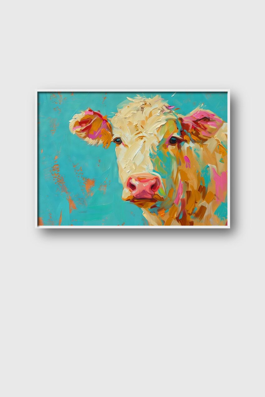 Malerei Poster Kuh farbig bunt