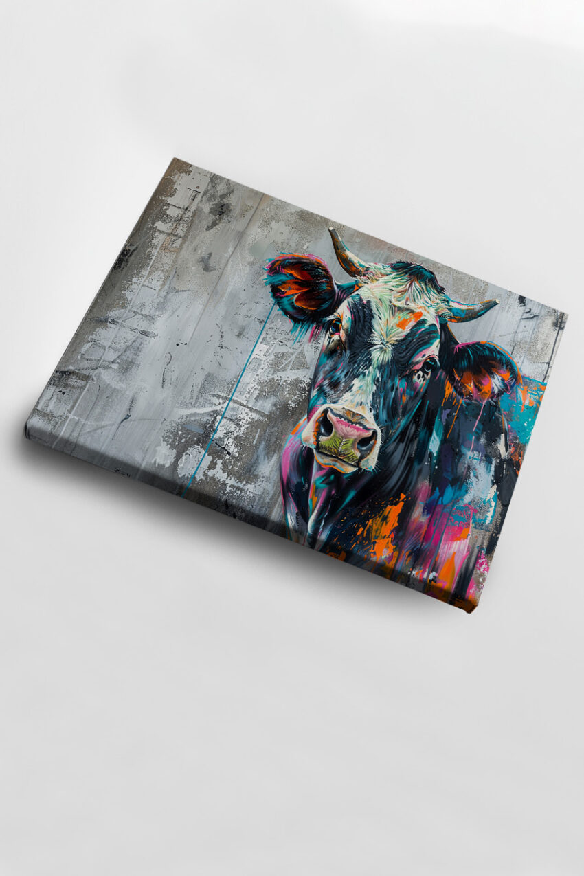Grafik Poster Kuh bunt farbig urban