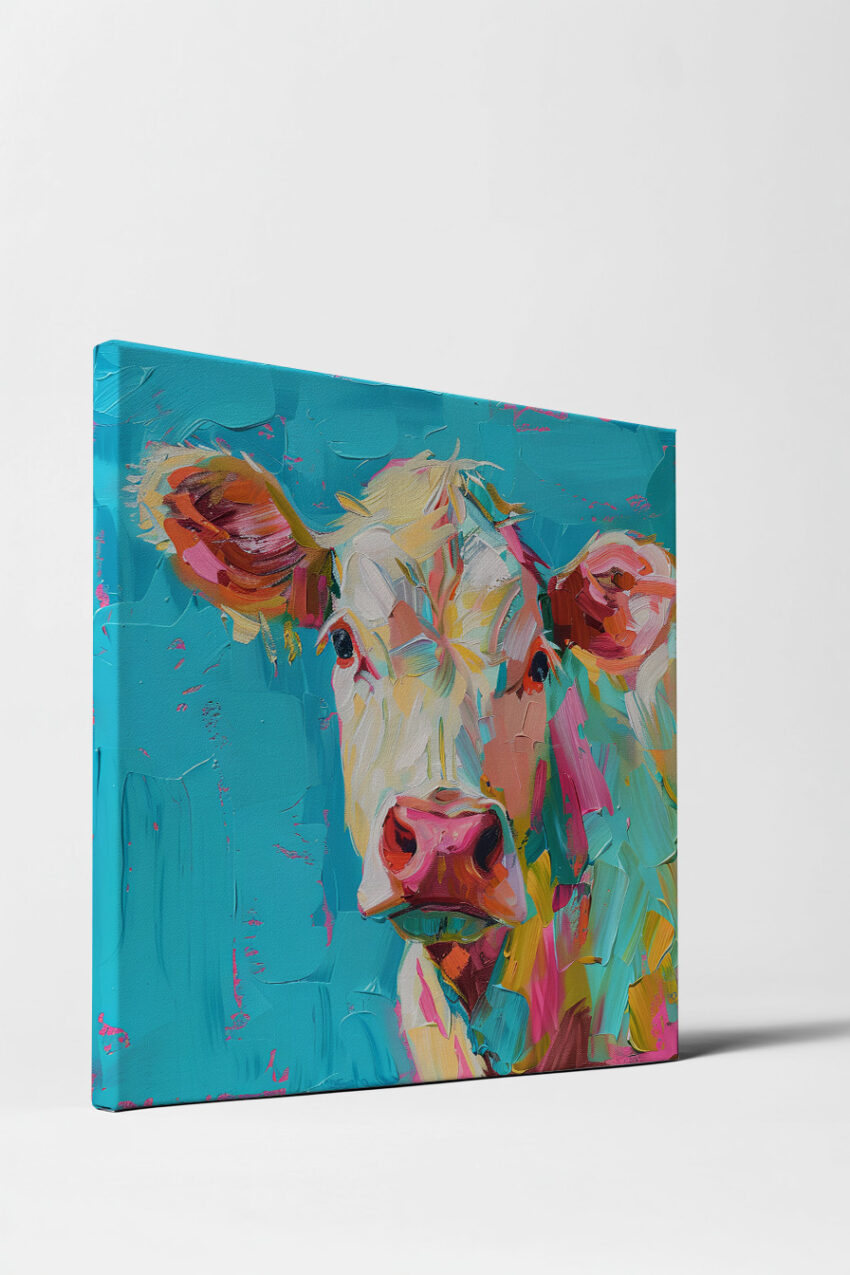 Digitale Kunst Poster Kuh farbig bunt abstrakt