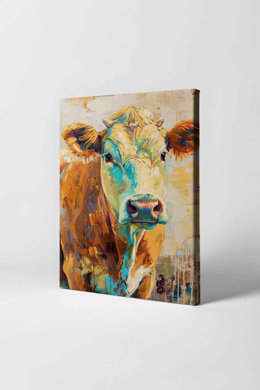 Malerei Poster Kuh farbig expressiv bunt