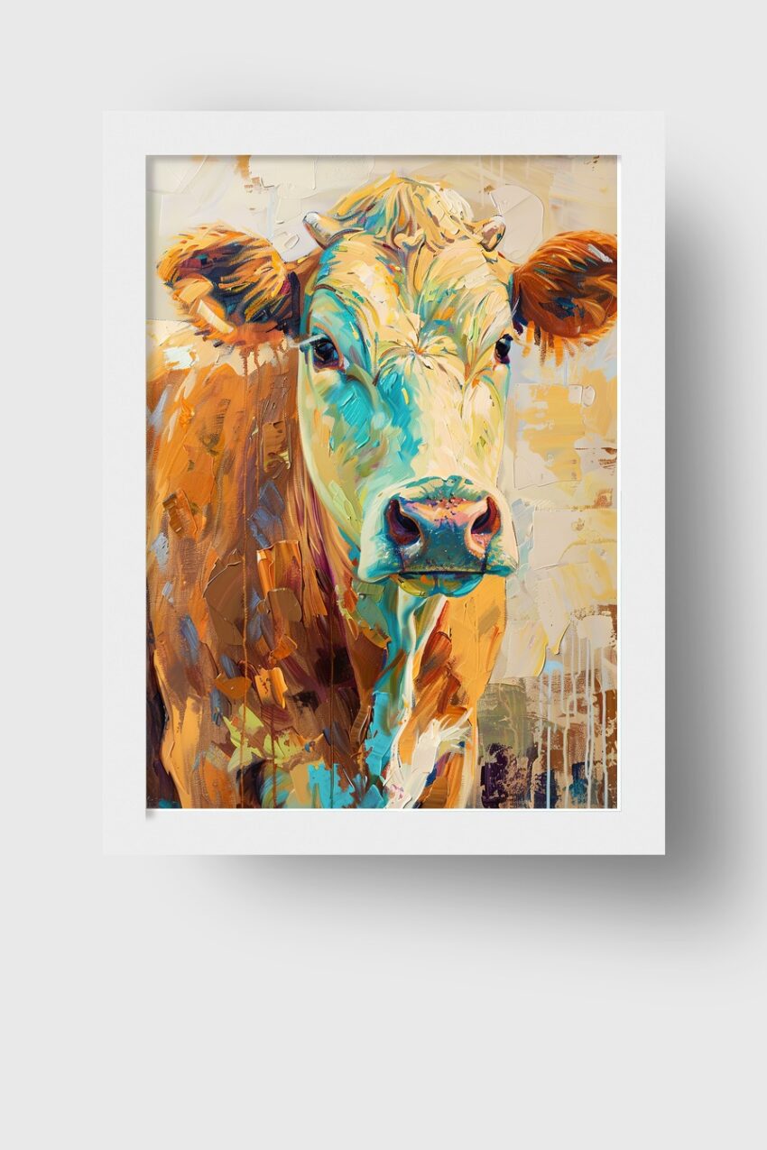 Malerei Poster Kuh farbig expressiv bunt