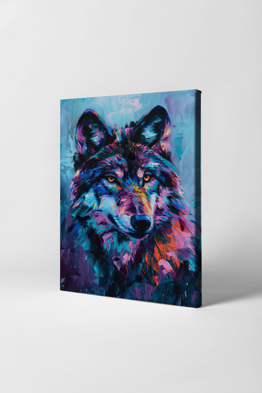 Digitale Kunst Poster Wolf farbig bunt