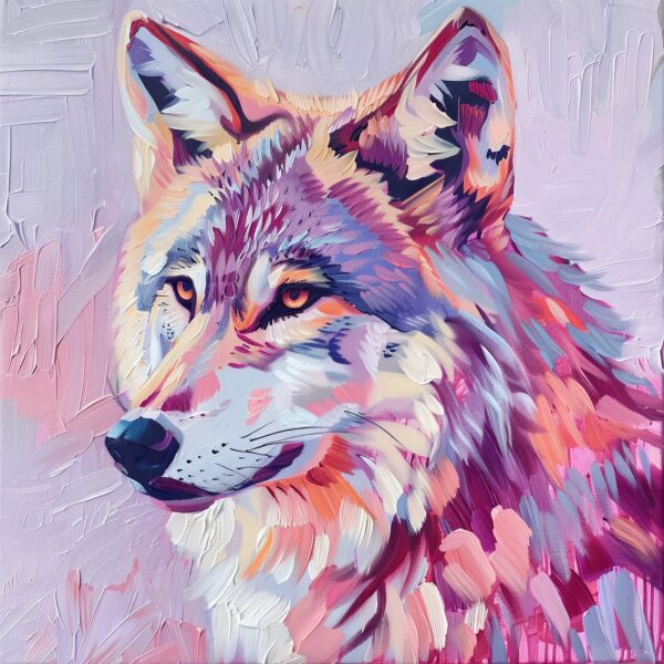 Farbenfroher Wolf Poster