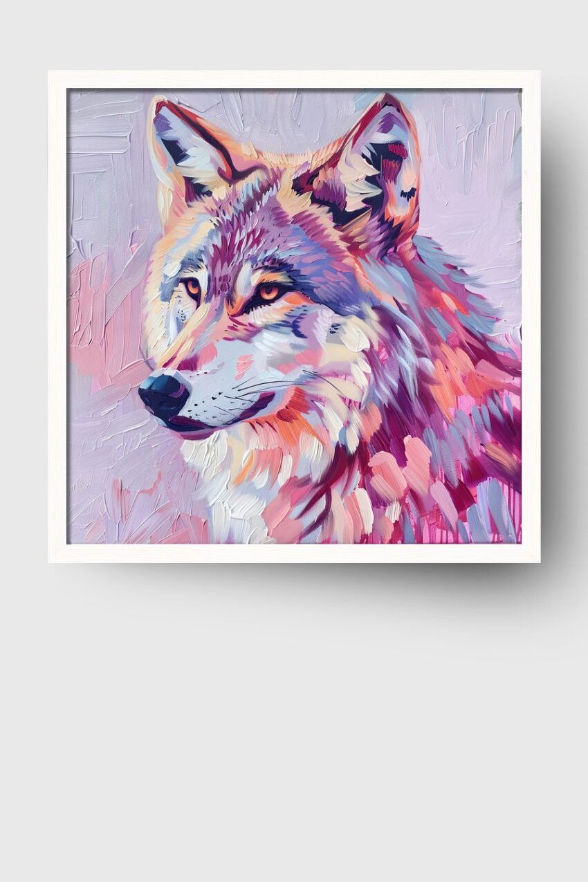 Malerei Poster Wolf farbig bunt