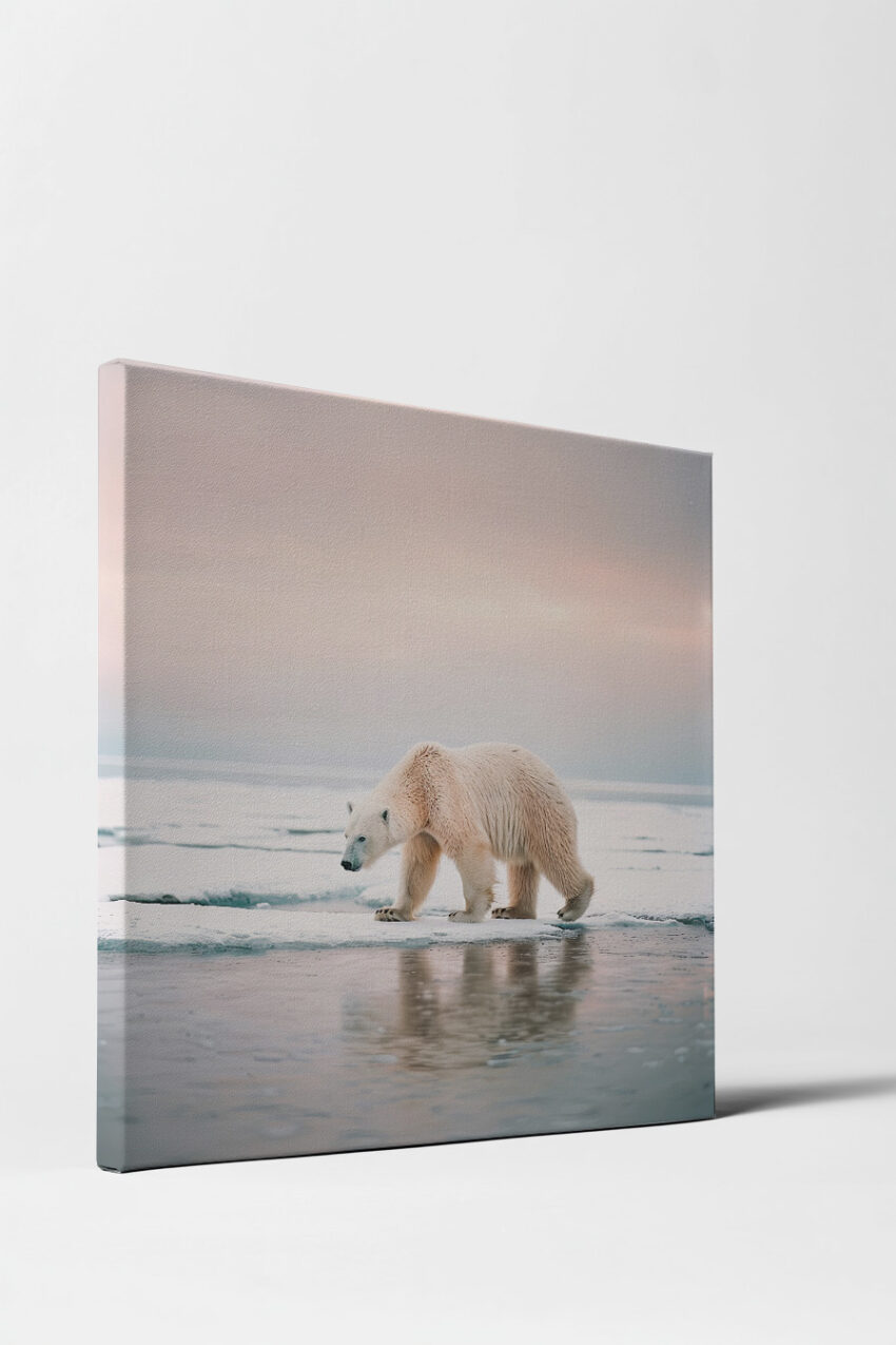 Fotografie Poster Eisbär Eislandschaft kalt weiß