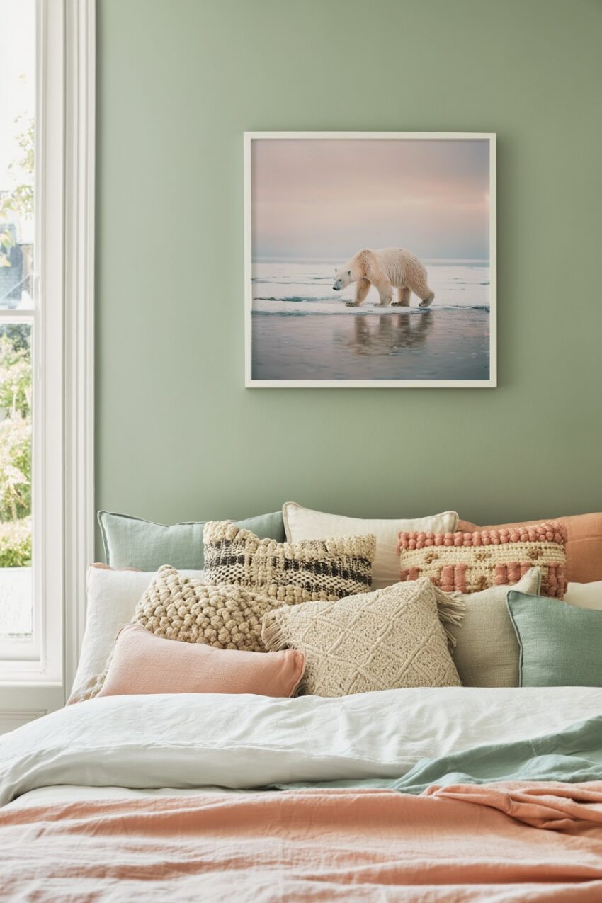 Fotografie Poster Eisbär Eislandschaft kalt weiß