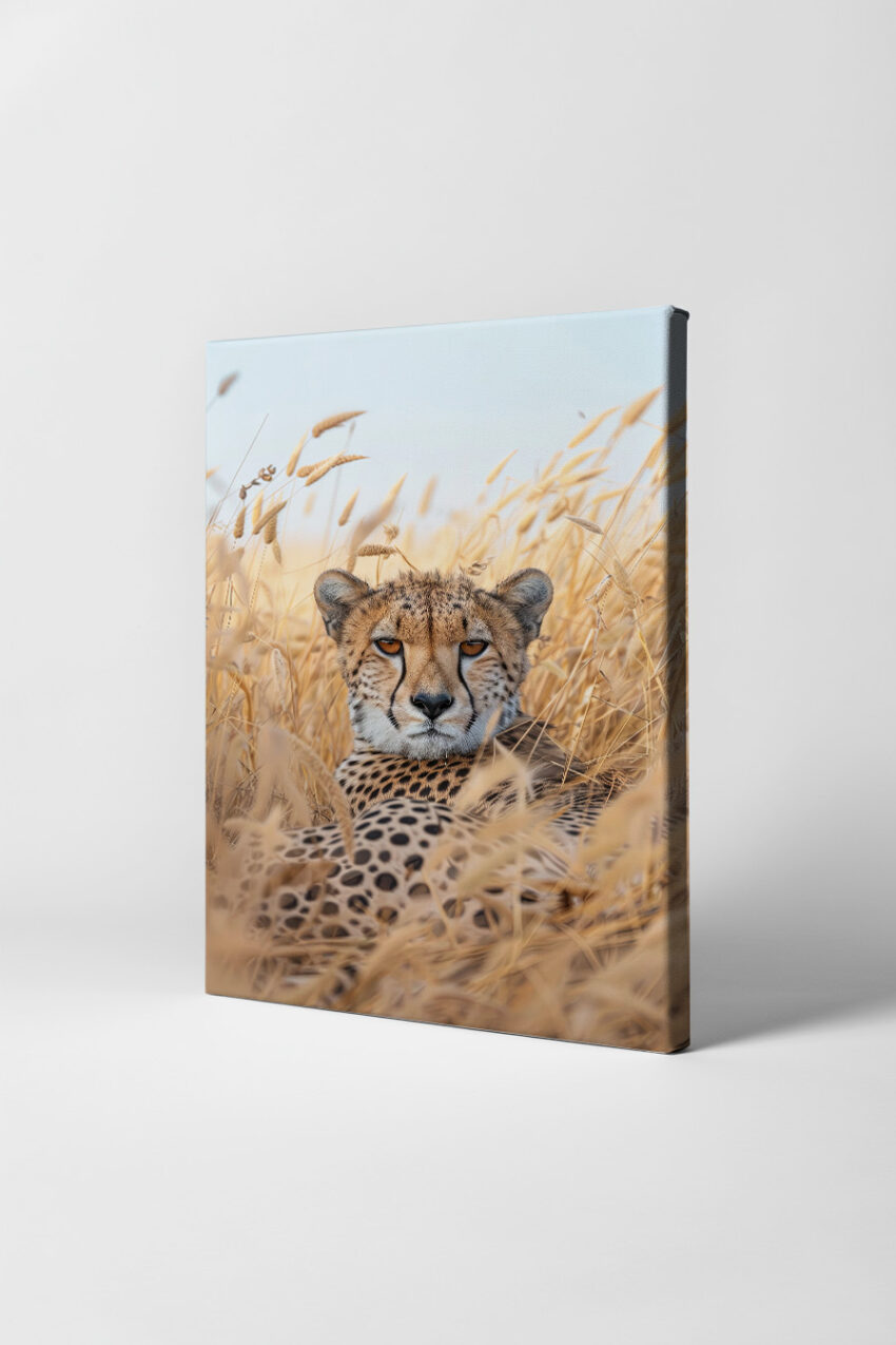 Fotografie Poster Gepard Kopf Fokus warm