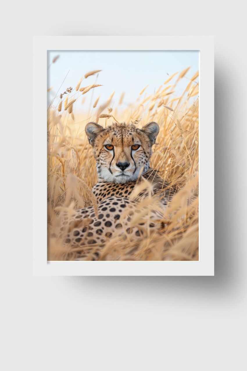 Fotografie Poster Gepard Kopf Fokus warm