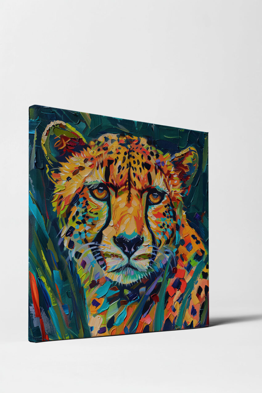 Gemälde Poster Gepard farbig bunt