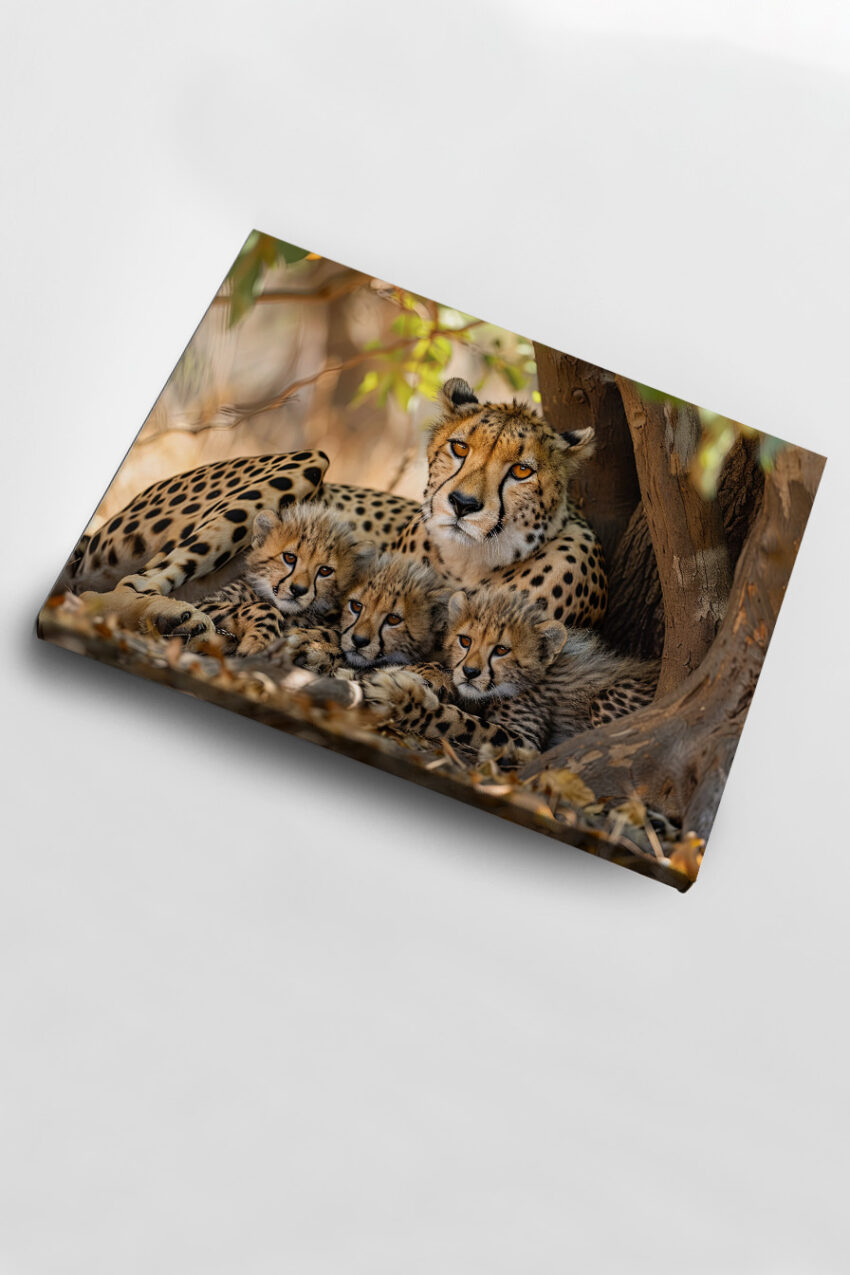 Fotografie Poster Gepard Familie ruhige Szene Afrika