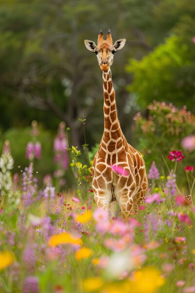 Giraffe Wiese Poster