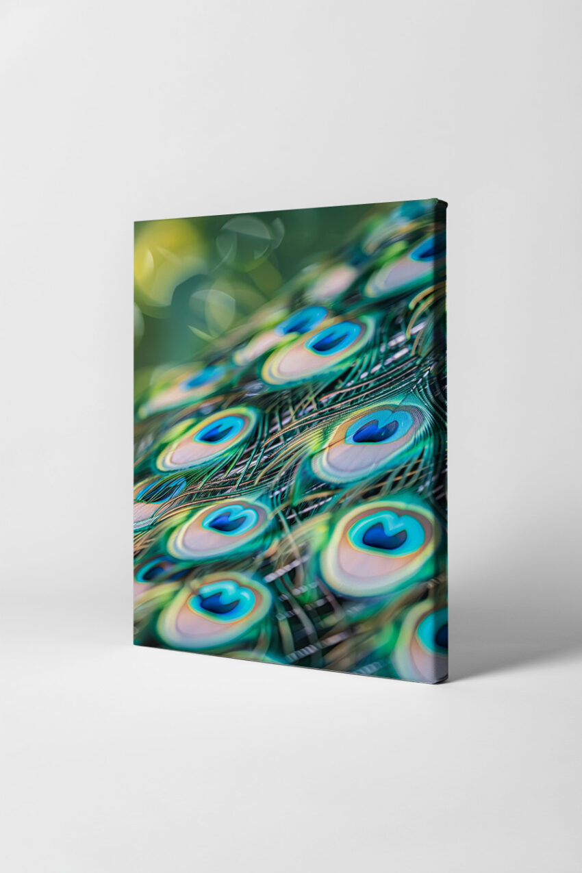 Fotografie Poster Pfauenfedern Detail blau grün