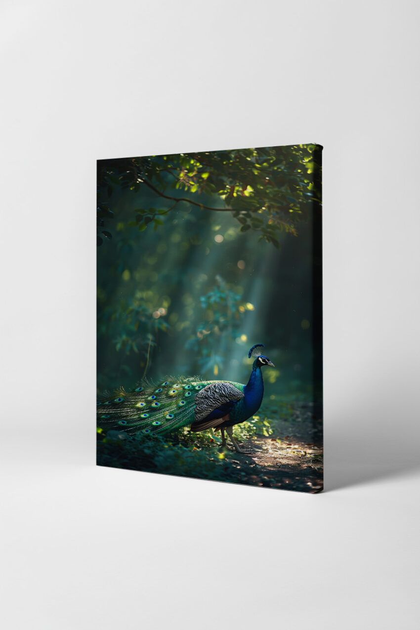 Fotografie Poster Pfau Federkleid grün blau