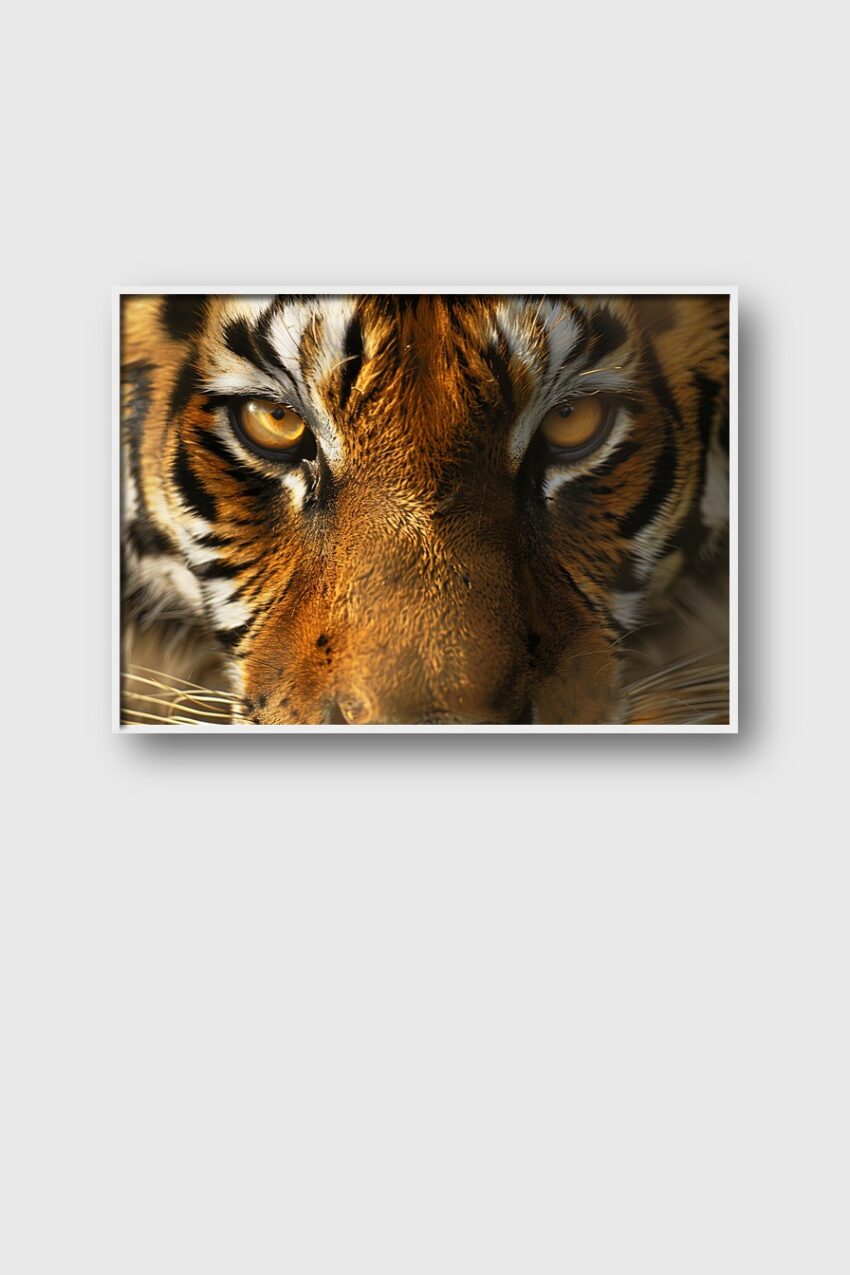 Fotografie Poster Tiger intensive goldene Augen Nahaufnahme