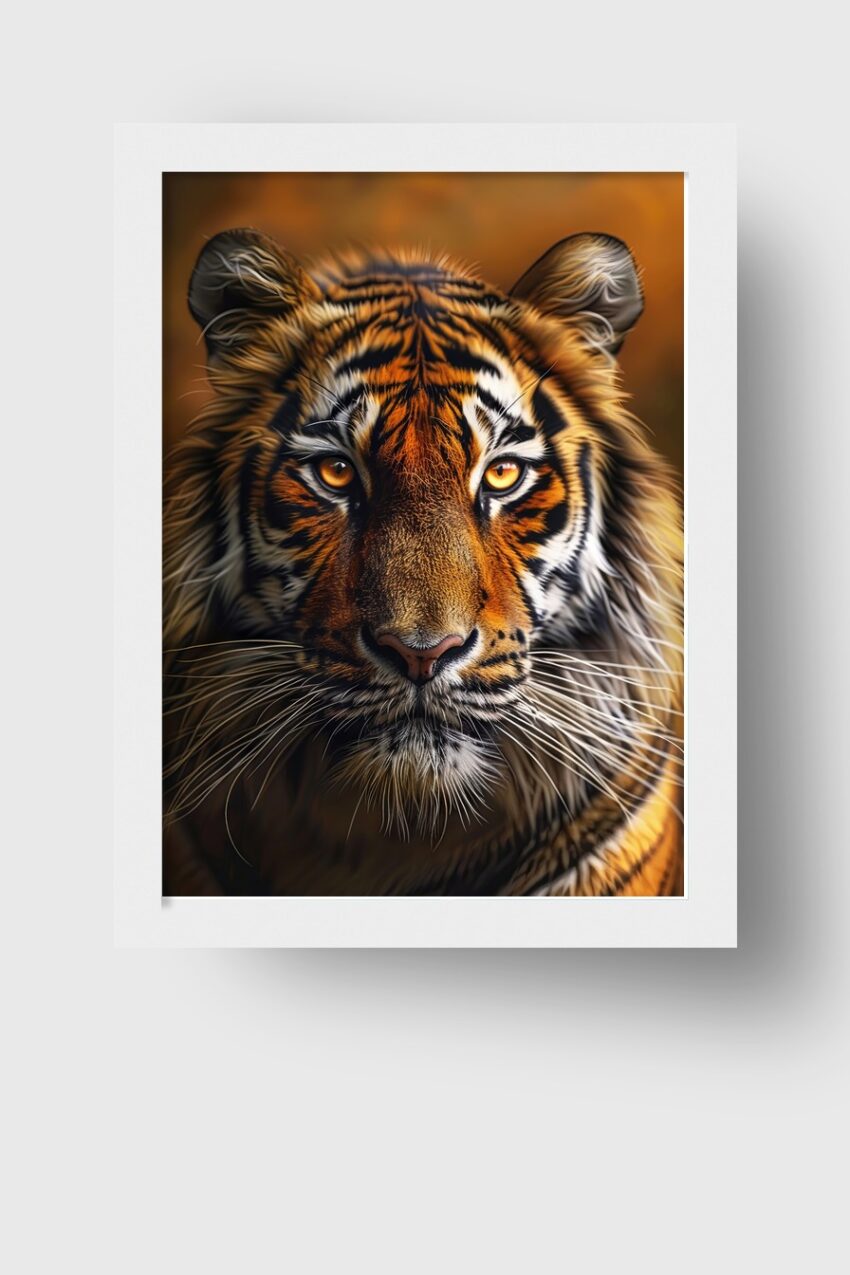 Fotografie Poster Tiger Blick intensiv orange