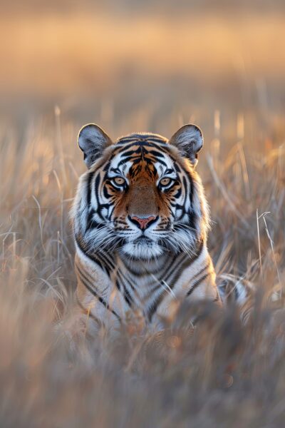 Tiger im Gras Poster