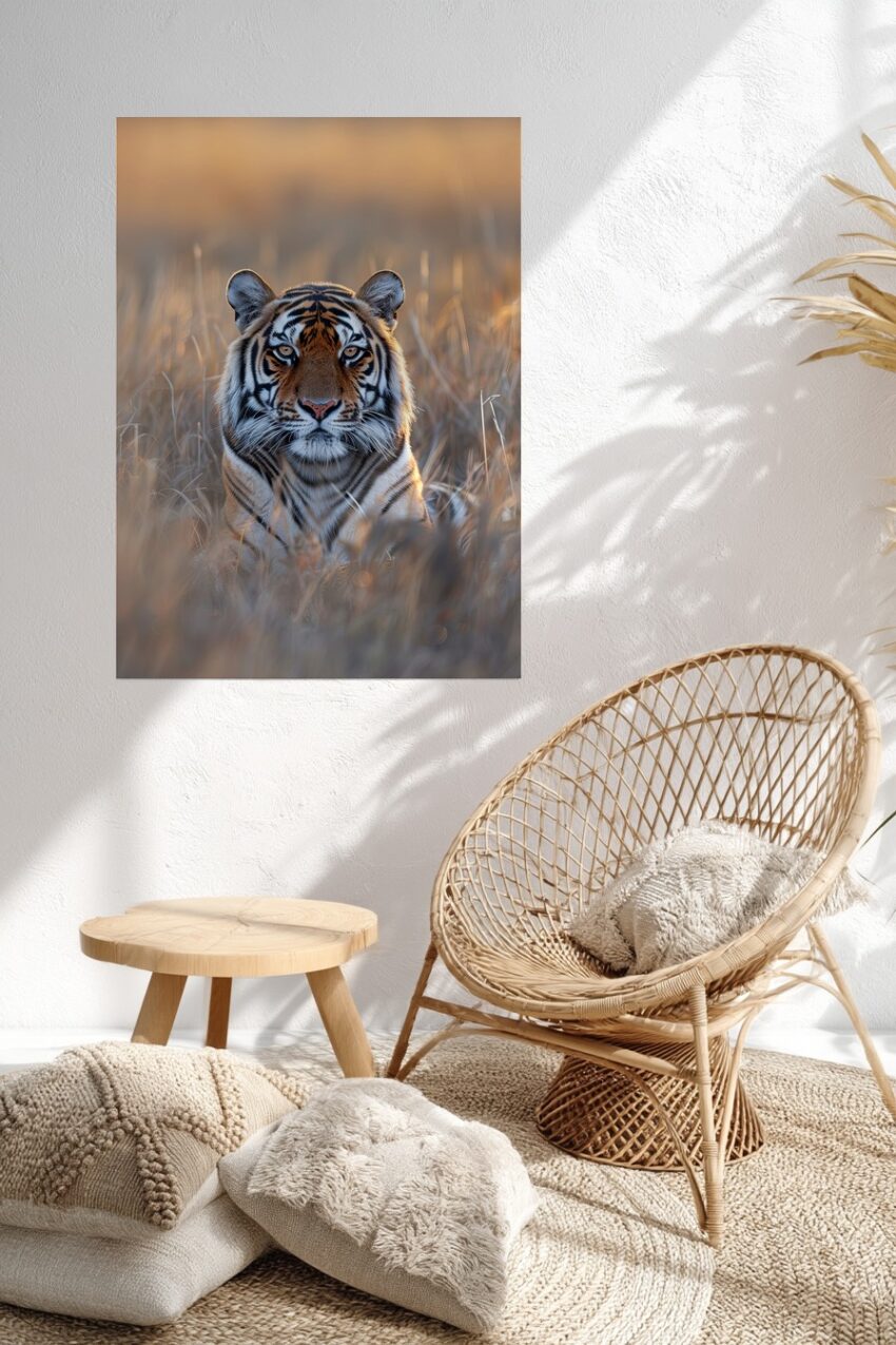 Fotografie Poster Tiger frontal realistisches Porträt