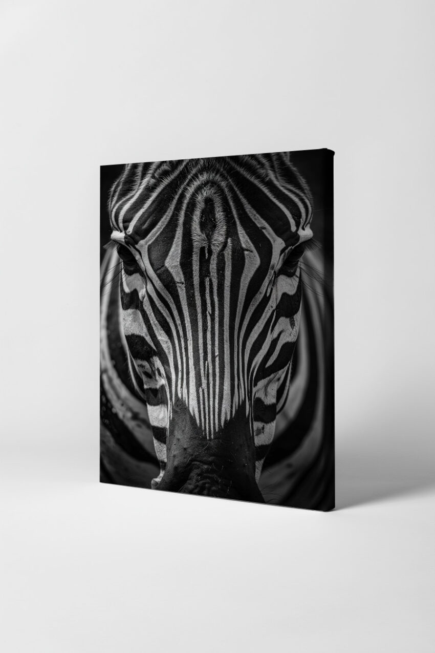 Fotografie Poster Zebra Kopf schwarz-weiß Nahaufnahme