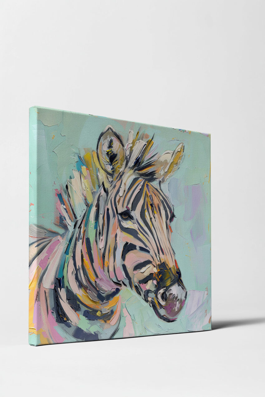 Malerei Poster Zebra bunt farbig lebendig