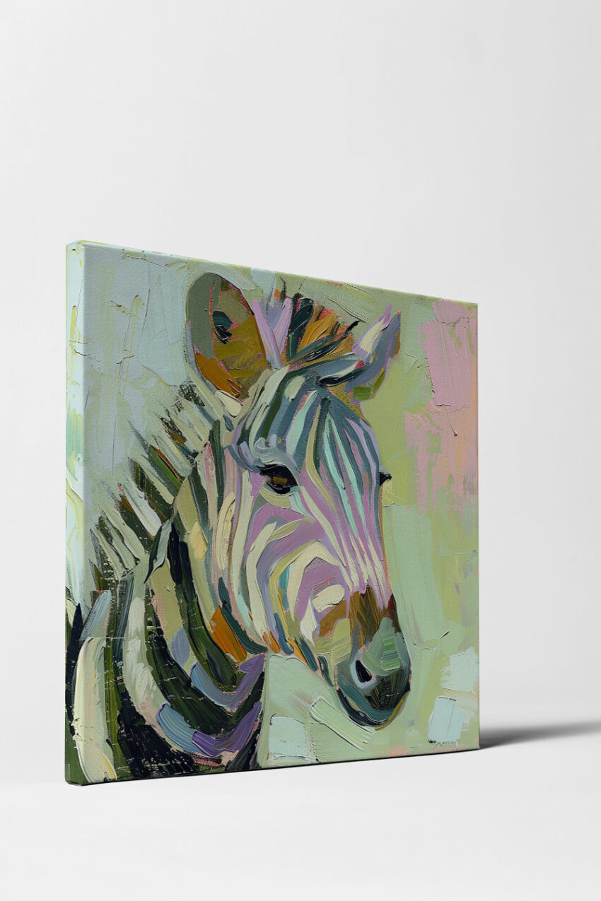 Digitale Kunst Poster Zebra bunt farbenfroh Porträt