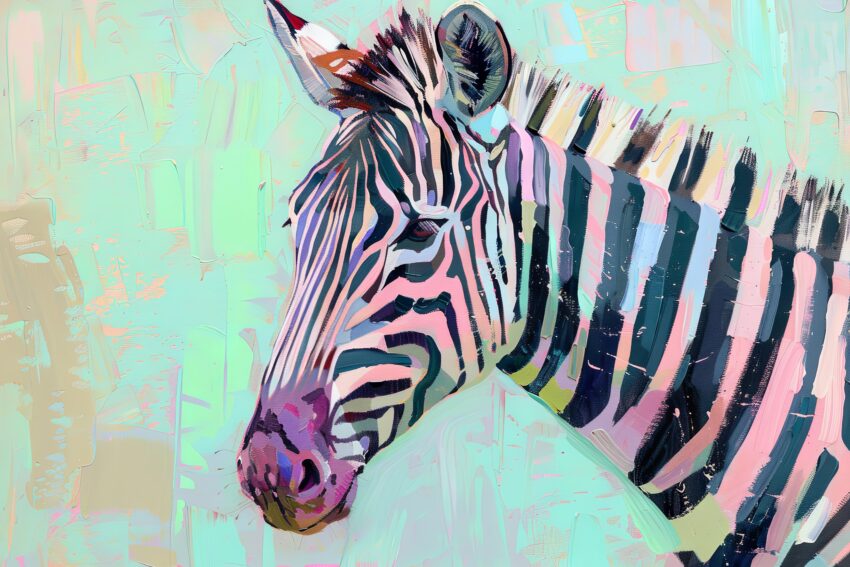 Malerei Poster Zebra bunt abstrakt Streifen