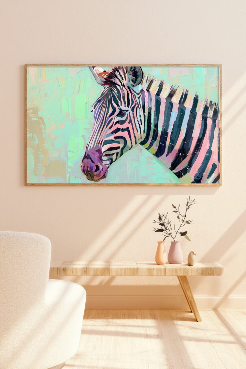Malerei Poster Zebra bunt abstrakt Streifen