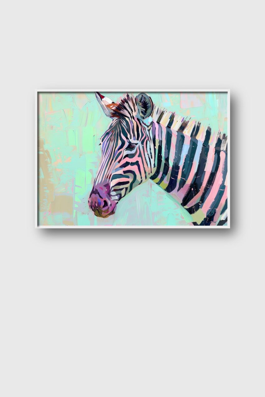 Malerei Poster Zebra bunt abstrakt Streifen