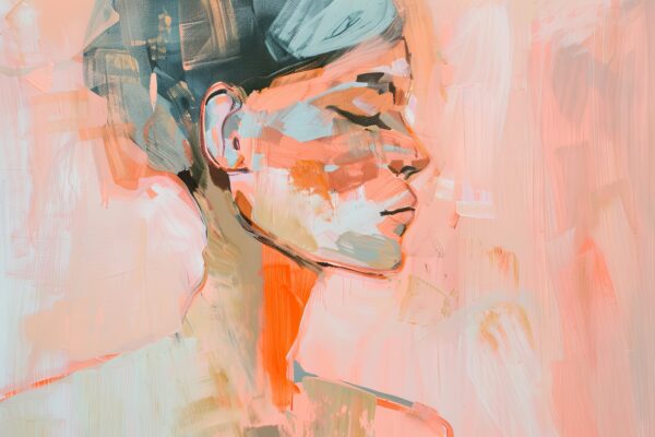 Frau im Profil Gerahmt