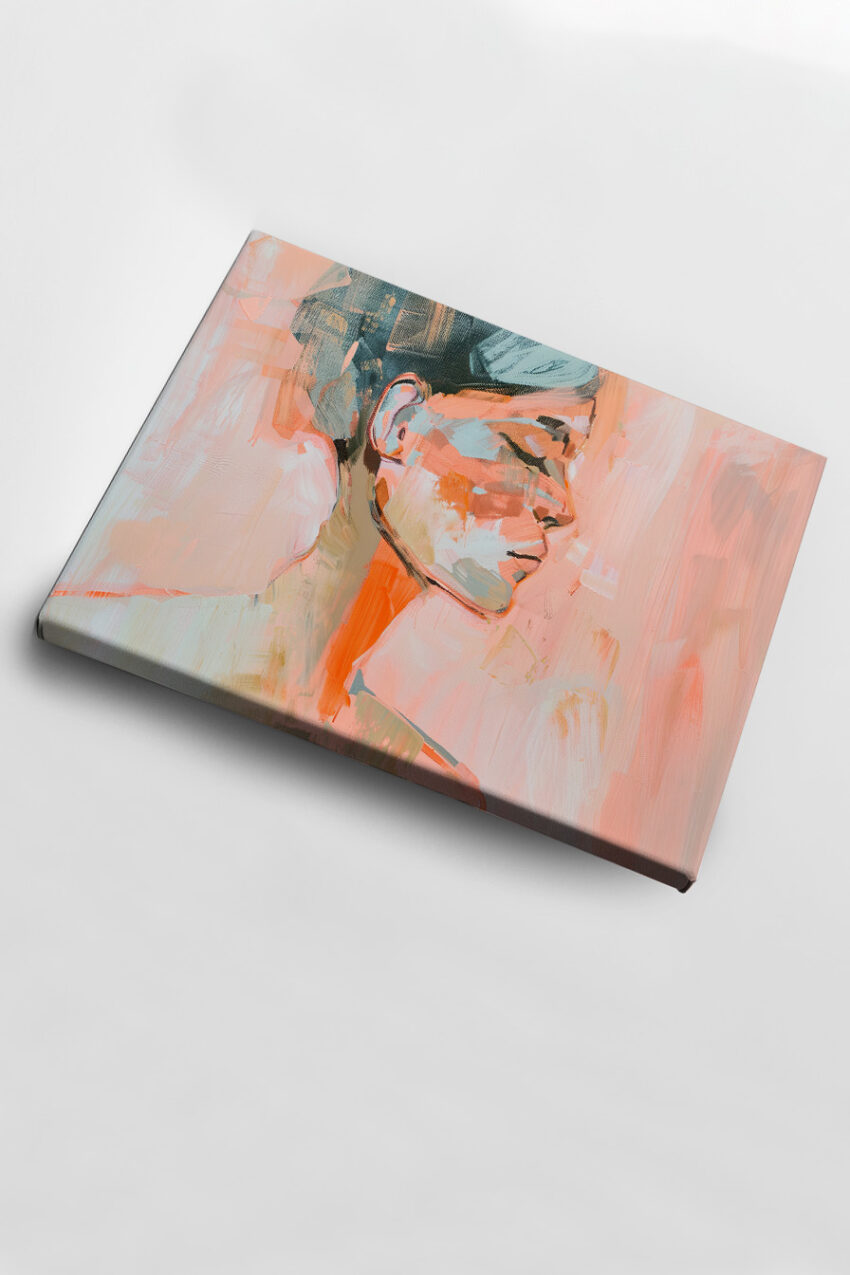 Digitale Kunst Poster Frau Portrait abstrakt orange