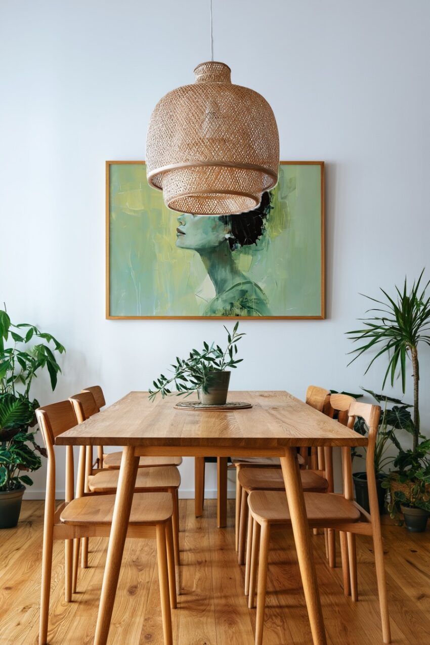 Digitale Kunst Poster Frau Seitenprofil grün kantig