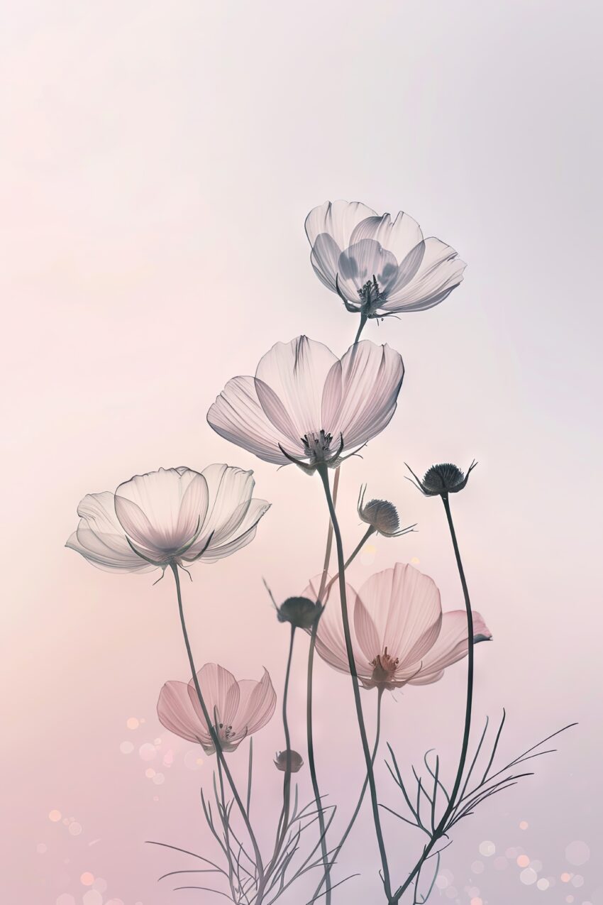 Fotografie Poster Blumen zart transparent pastell