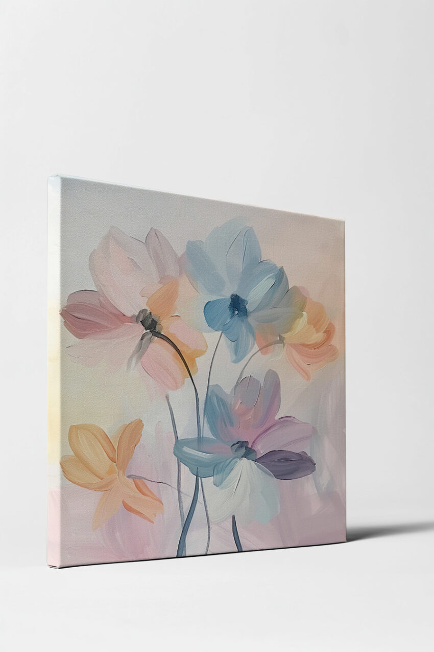 Digitale Kunst Poster Blumenpastell sanft zerfließend