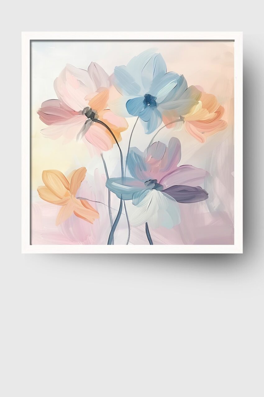 Digitale Kunst Poster Blumenpastell sanft zerfließend