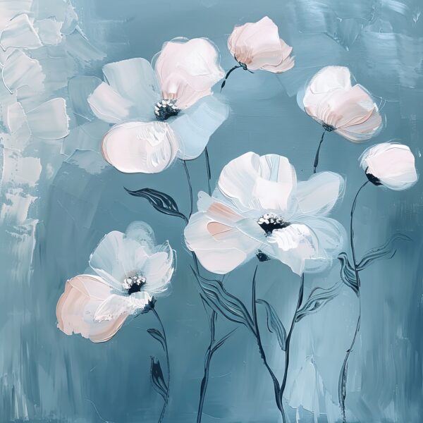 Blumen Pinselstrich Leinwandbild