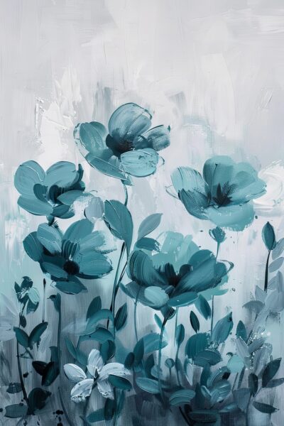 Blaue Blumen Gerahmt