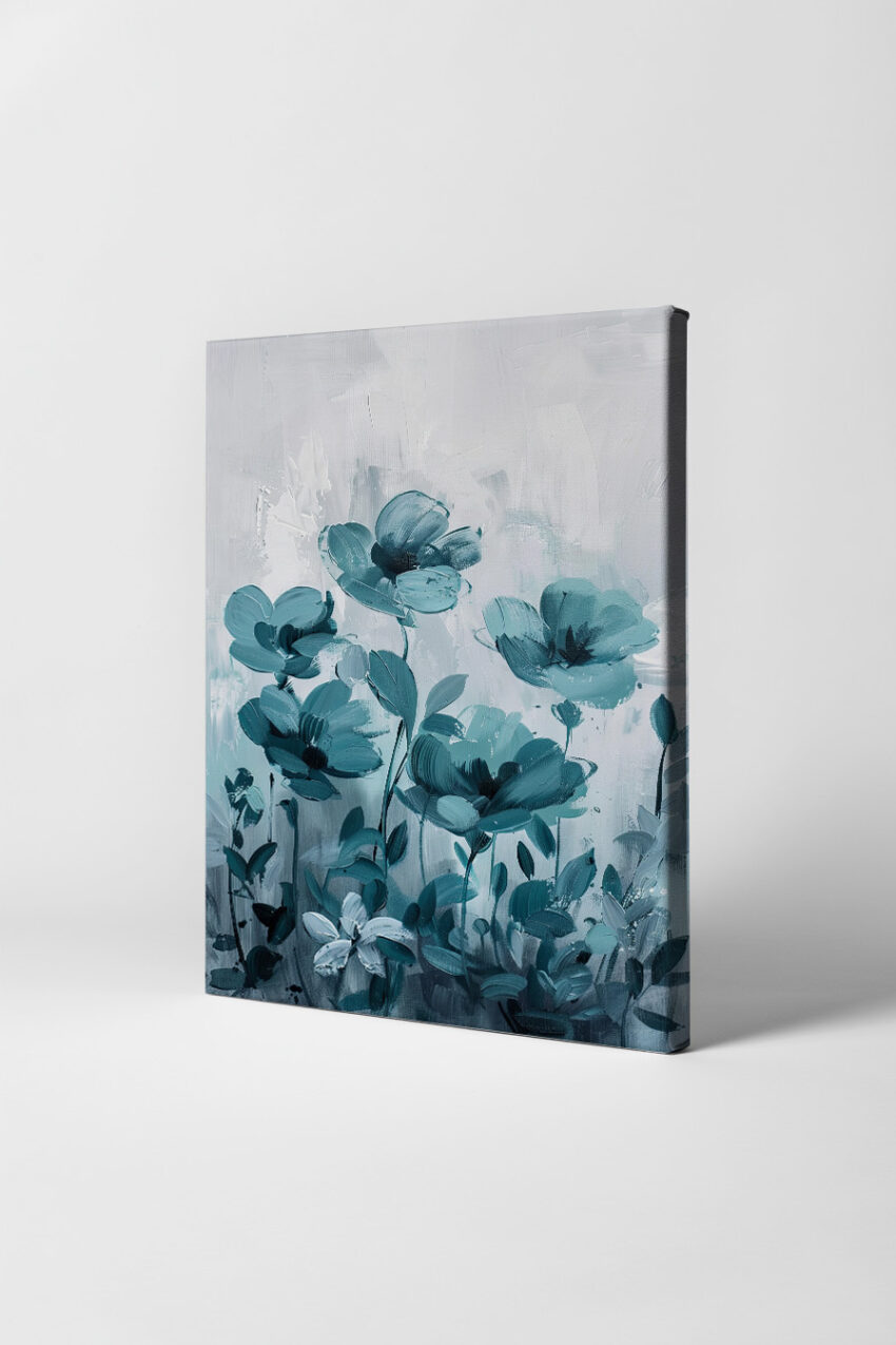 Malerei Poster Blumen blau florales Motiv