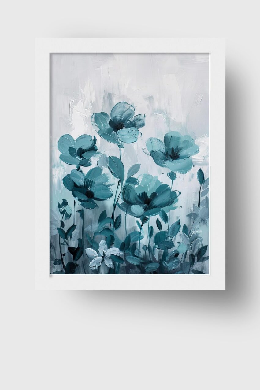 Malerei Poster Blumen blau florales Motiv