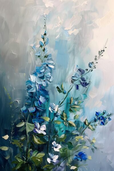 Wicke Blau Detail Leinwandbild