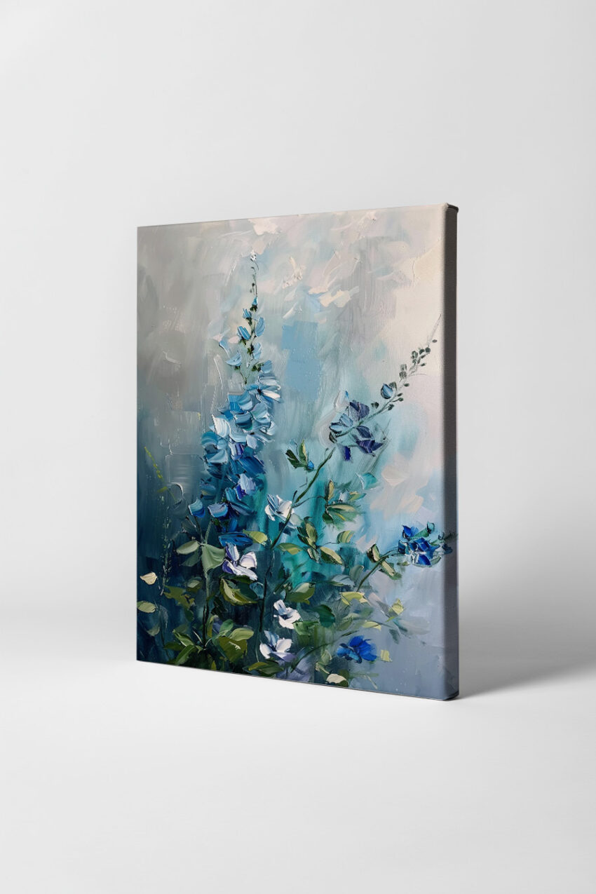 Malerei Poster Wicke blau grün minimalistisch