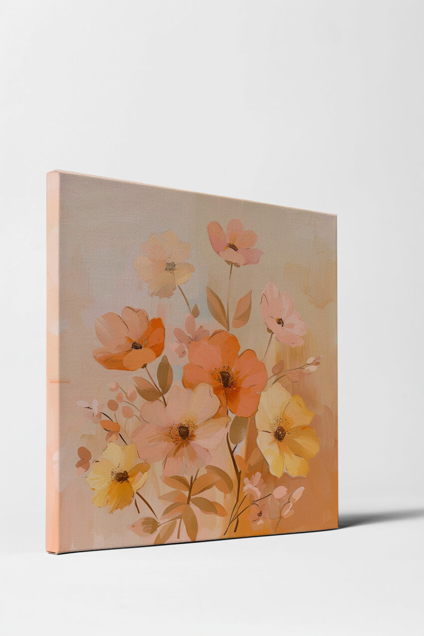 Digitale Kunst Poster Blumenstrauß gelb orange pastel