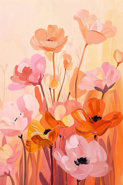 Mohnblumen Feld Gerahmt