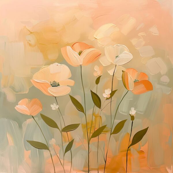 Mohnblumen Pastell Leinwandbild