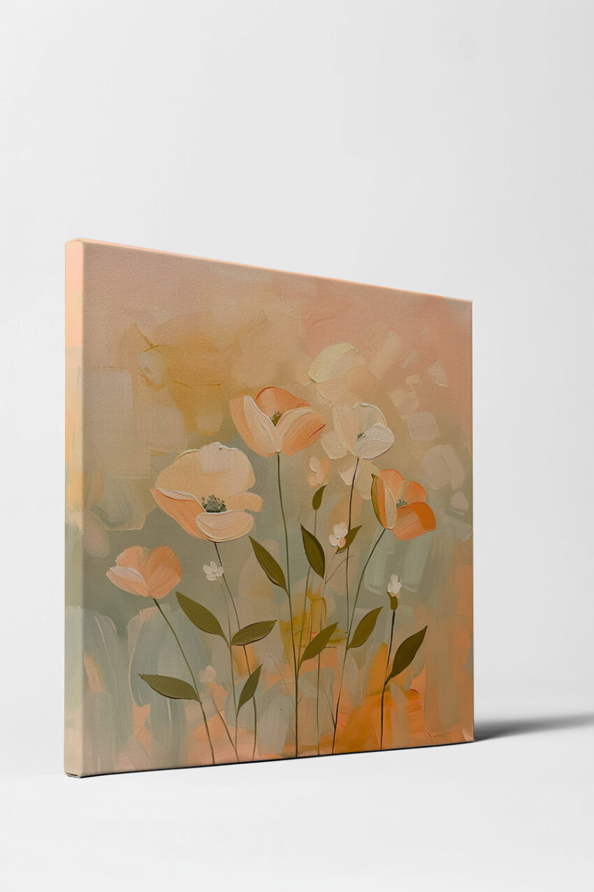 Illustration Poster Mohnblumen Pastellfarben sanft