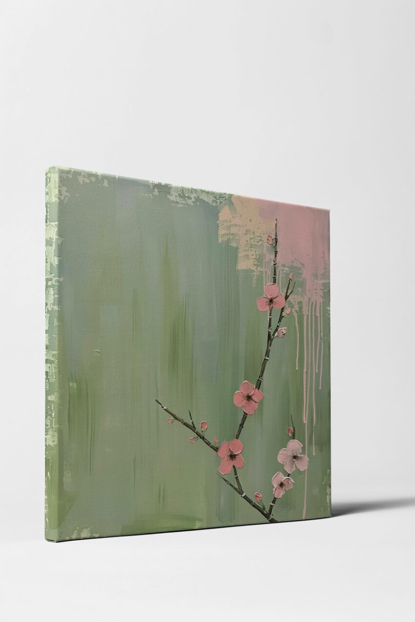 Malerei Poster Kirschblüte rosa pastell minimalistisch