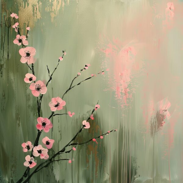 Kirschblütenzweig Rosa Leinwandbild