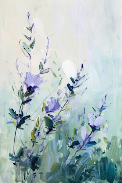 Blaue Blütenzweige Zart Gerahmt