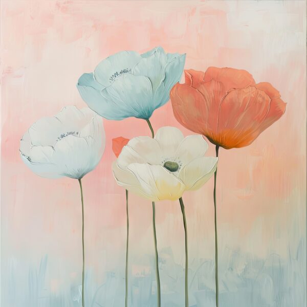 Mohnblumen Stiele Lang Leinwandbild