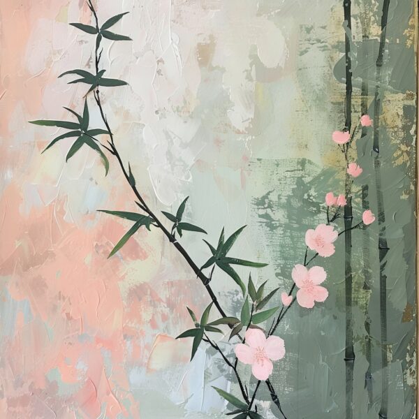 Kirschblütenzweig Zart Leinwandbild