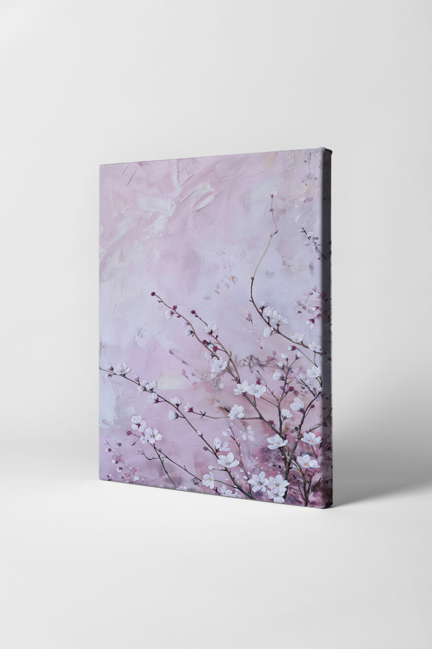 Illustration Poster Magnolie weiß rosa minimalistisch