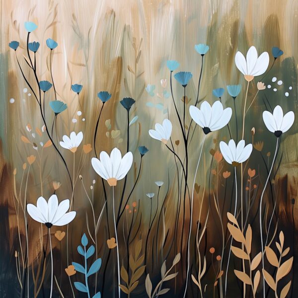 Blumen Weiße Blüten Leinwandbild